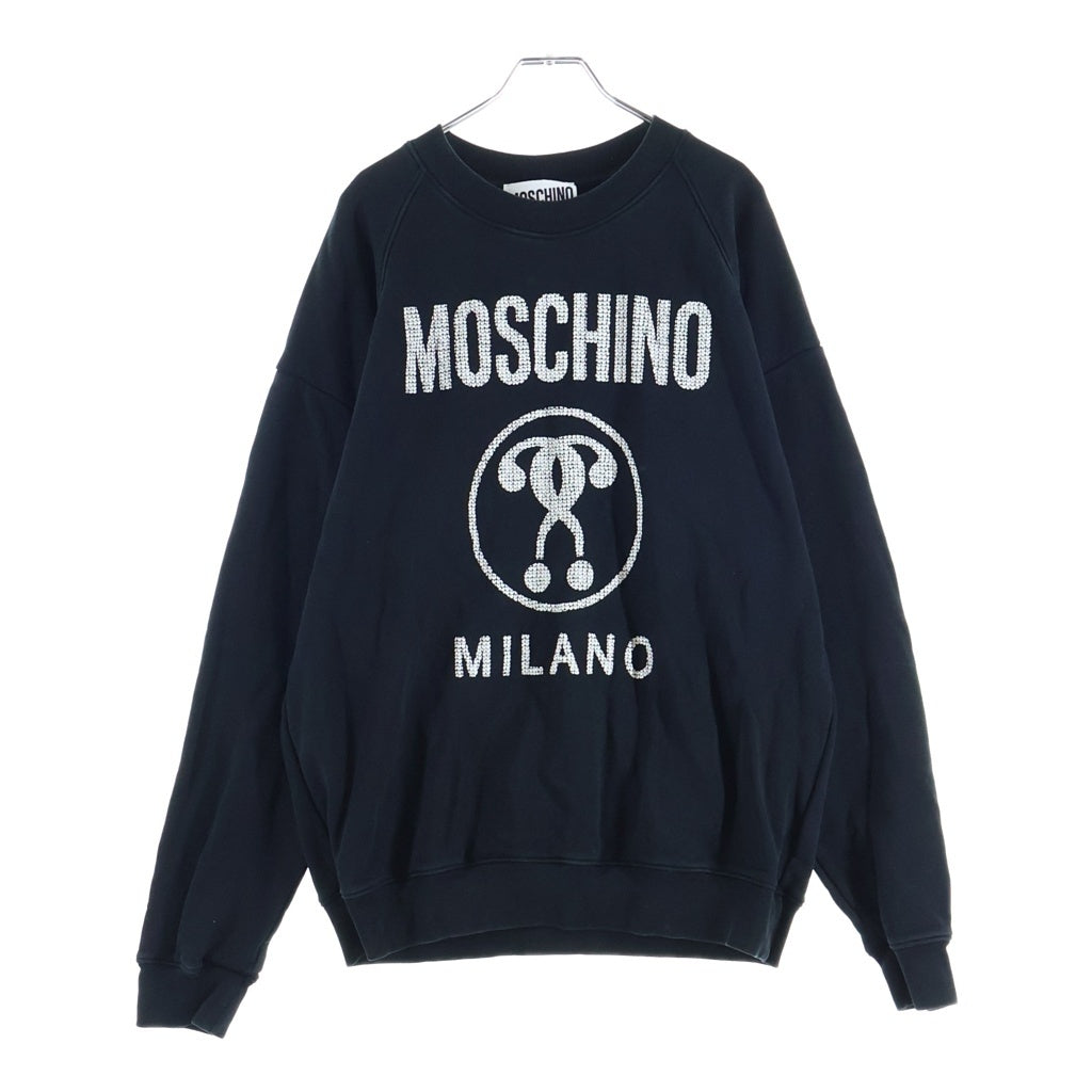 MOSCHINO(モスキーノ) ロゴプリント コットン プルオーバー スウェット トレーナー #44 ブラック