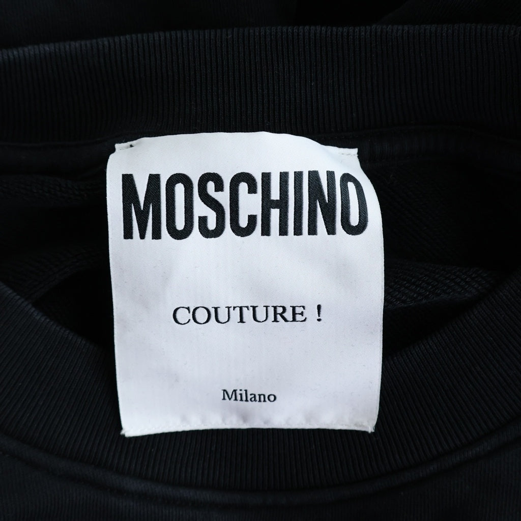 MOSCHINO(モスキーノ) ロゴプリント コットン プルオーバー スウェット トレーナー #44 ブラック