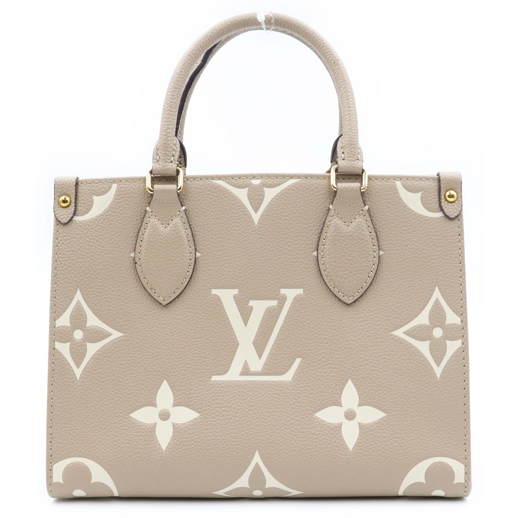 LOUIS VUITTON(ルイヴィトン) オンザゴーPM モノグラム アンプラント ハンドバック 2wayショルダー レザー トゥルトレール/クレーム M45779 レディース