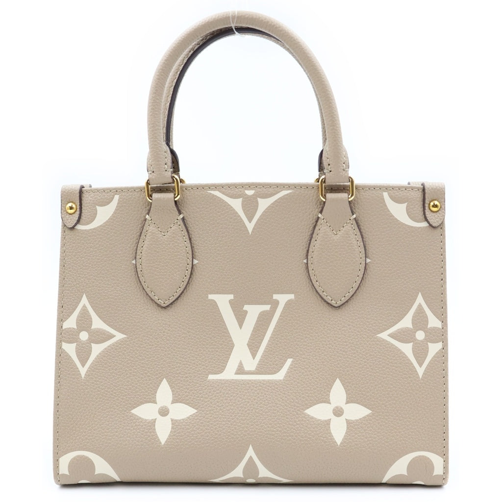 LOUIS VUITTON(ルイヴィトン) オンザゴーPM モノグラム アンプラント ハンドバック 2wayショルダー レザー トゥルトレール/クレーム M45779 レディース