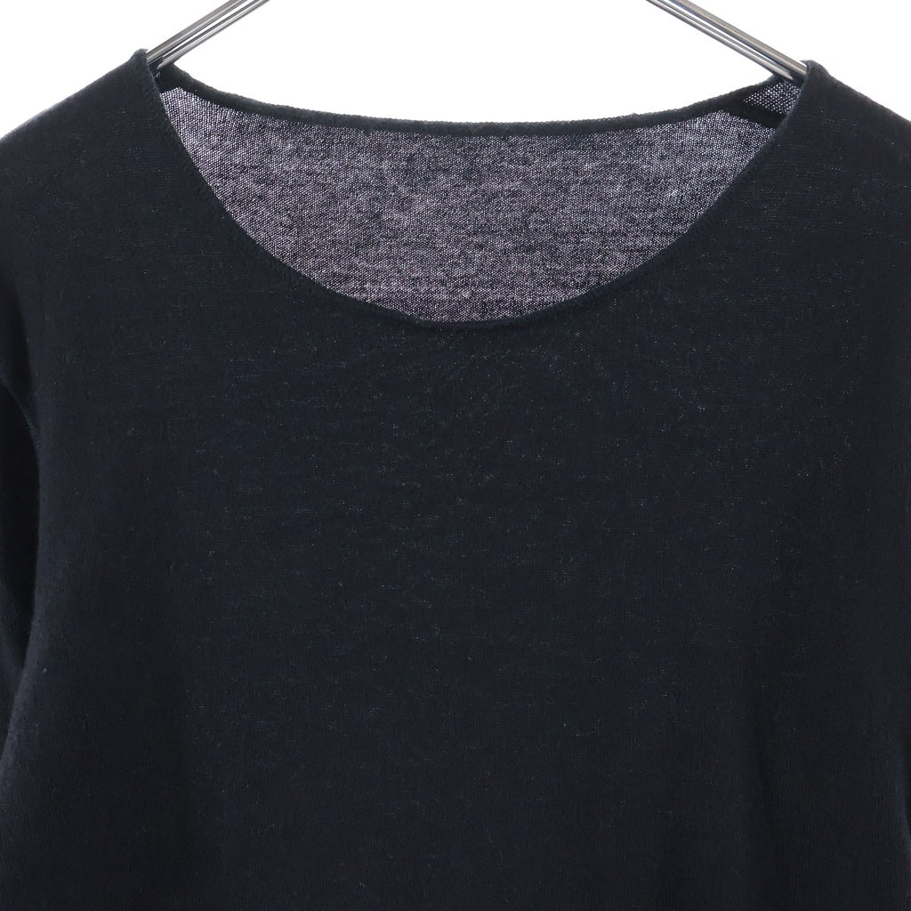 CHANEL(シャネル) 袖ポケット クルーネック カシミヤ ニット ブラック #38 レディース