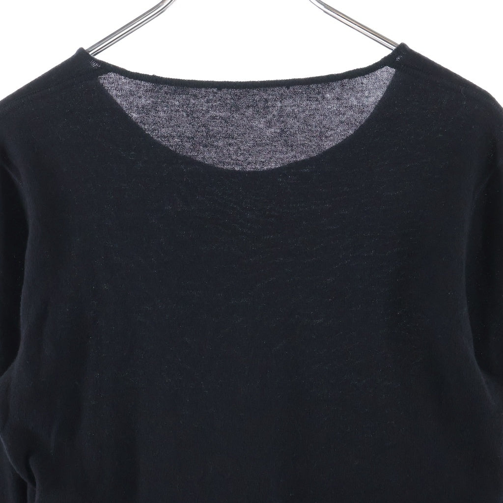 CHANEL(シャネル) 袖ポケット クルーネック カシミヤ ニット ブラック #38 レディース