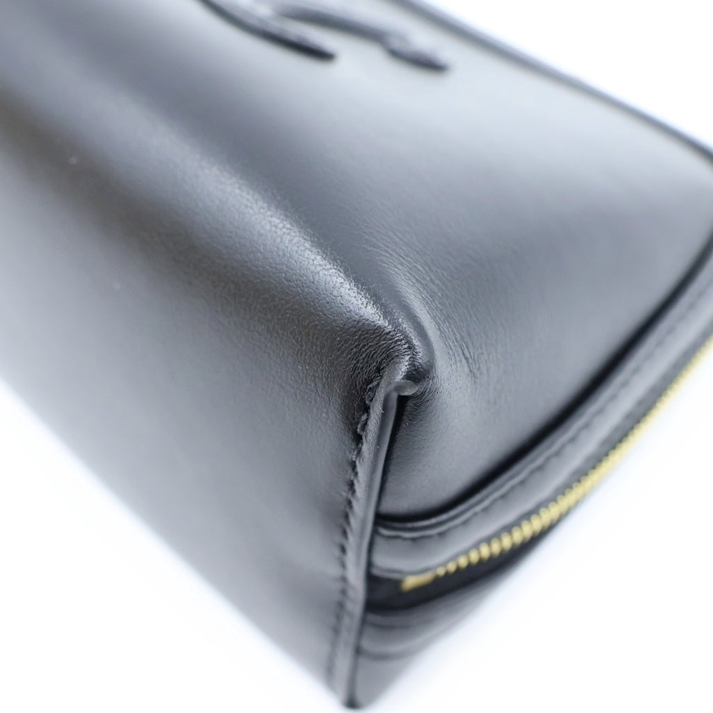 CELINE(セリーヌ) チェーン ショルダーバッグ クラッチトリオンフ キュイル レザー ブラック レディース