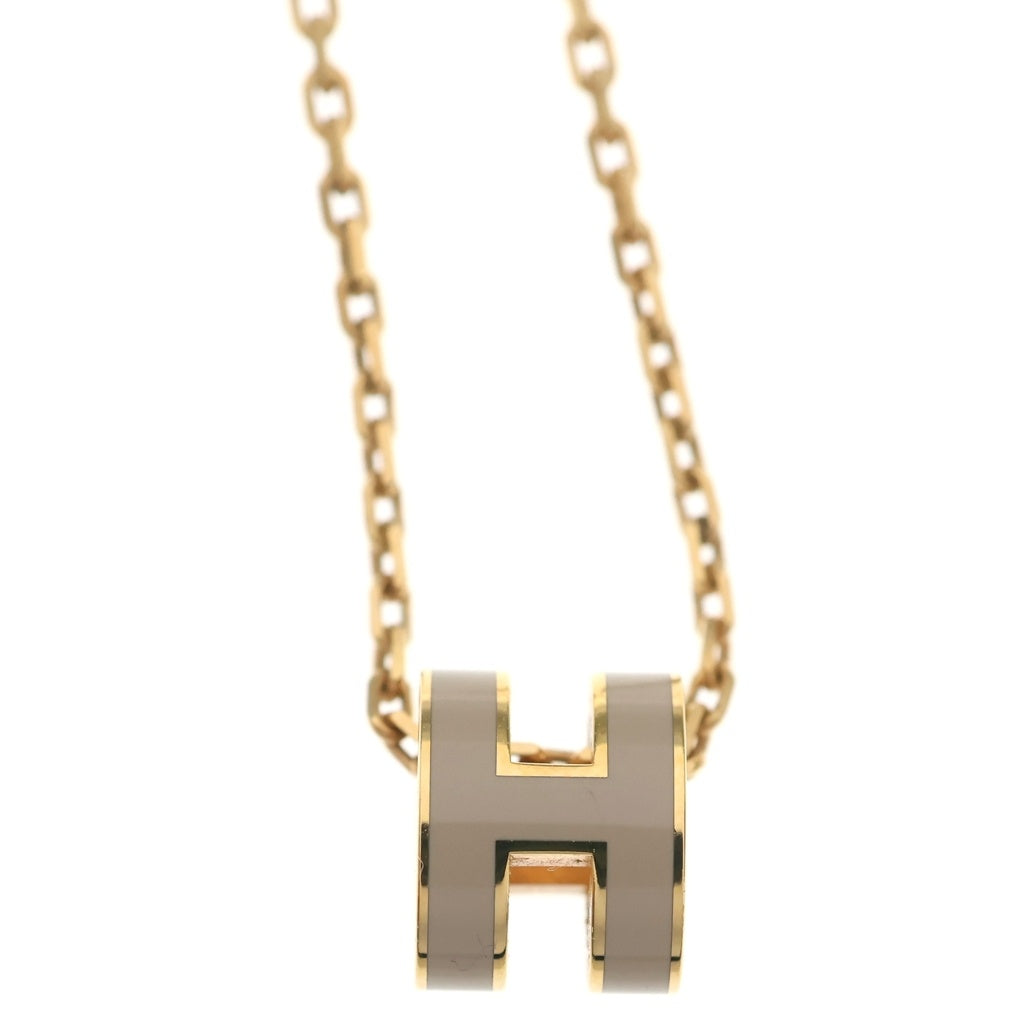 HERMES(エルメス) ミニ ポップアッシュH ネックレス PG ピンクゴールド マロン レディース