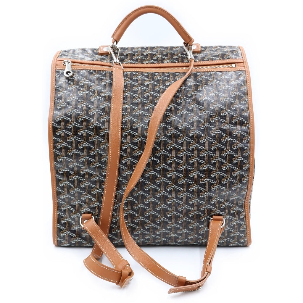 GOYARD(ゴヤール) サンレジェ バックパック リュック ネイビー×ブラウン PVC×レザー レディース