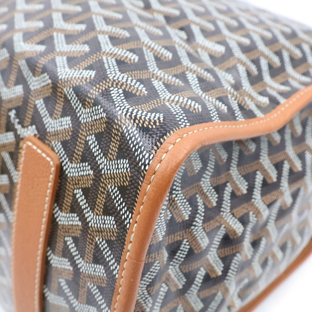 GOYARD(ゴヤール) サンレジェ バックパック リュック ネイビー×ブラウン PVC×レザー レディース