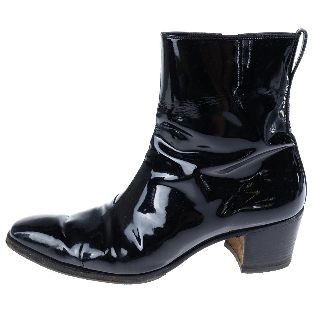 Yves Saint Laurent rive gauche(イヴサンローランリヴゴーシュ) ジョニー パテントレザー ヒールブーツ ブラック