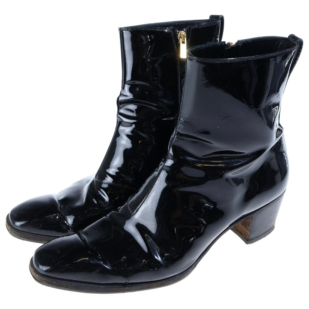 Yves Saint Laurent rive gauche(イヴサンローランリヴゴーシュ) ジョニー パテントレザー ヒールブーツ ブラック