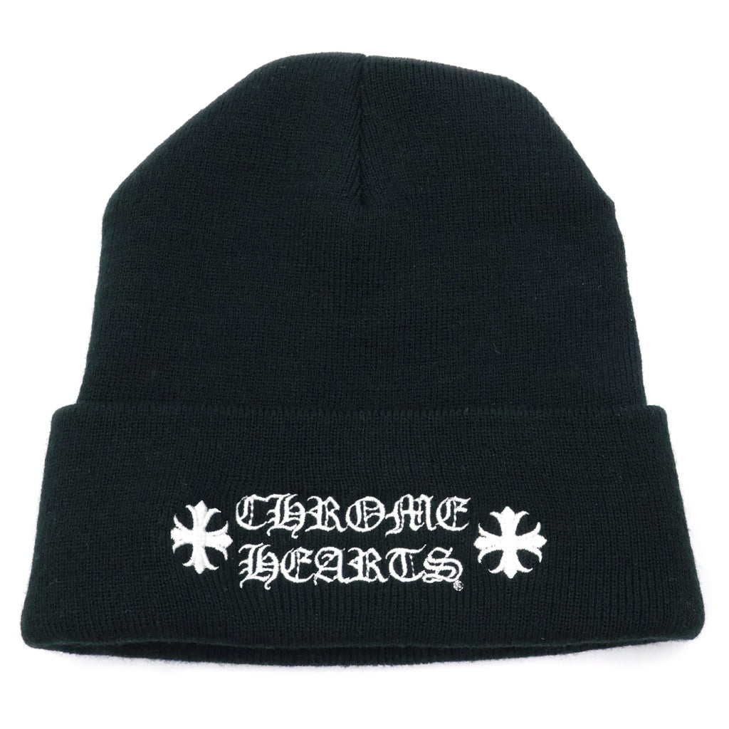 CHROME HEARTS(クロムハーツ) WATCH CAP CHプラス ロゴ刺繍 ワッチキャップ ニット 帽子 ビーニー ブラック