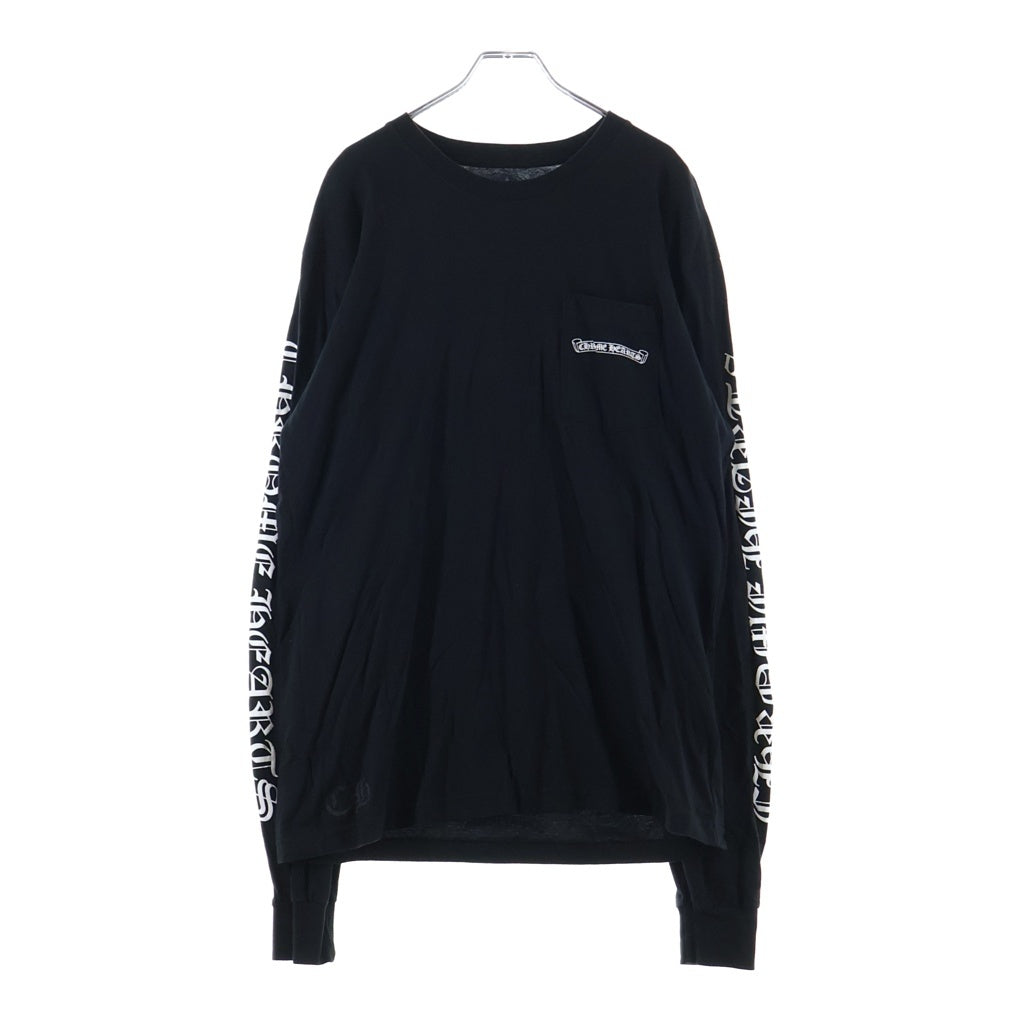 CHROME HEARTS(クロムハーツ) アームプリント スクロールロゴ ロングTシャツ ブラック #L