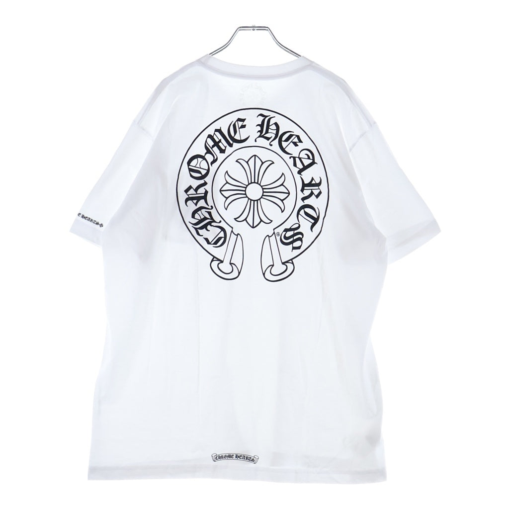CHROME HEARTS(クロムハーツ) ホースシュー ロゴ ポケット Tシャツ カットソー ホワイト #XL