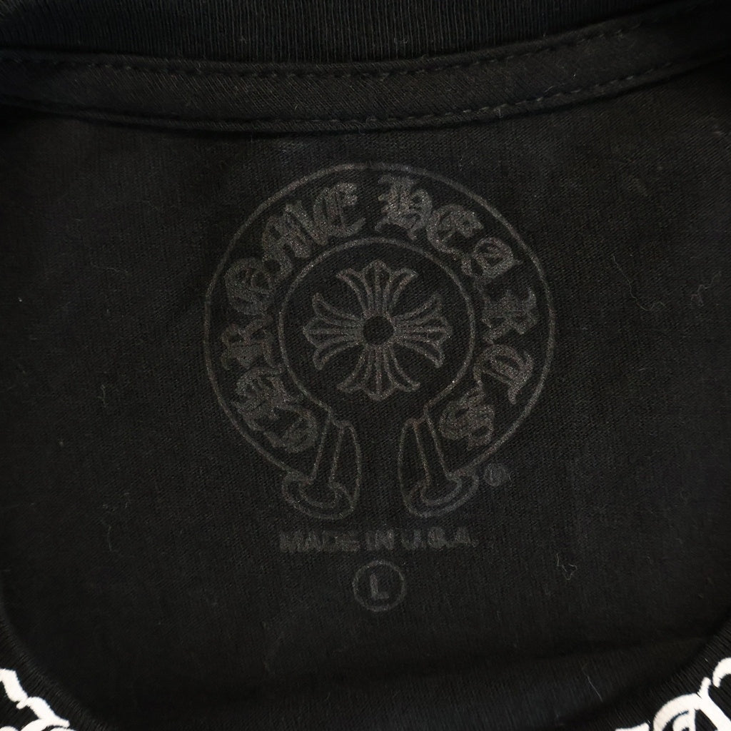 CHROME HEARTS(クロムハーツ) Neck Logo L/S Tee ネックロゴ ファックユー クルーネック長袖Tシャツカットソー ロングスリーブ ロンT ブラック