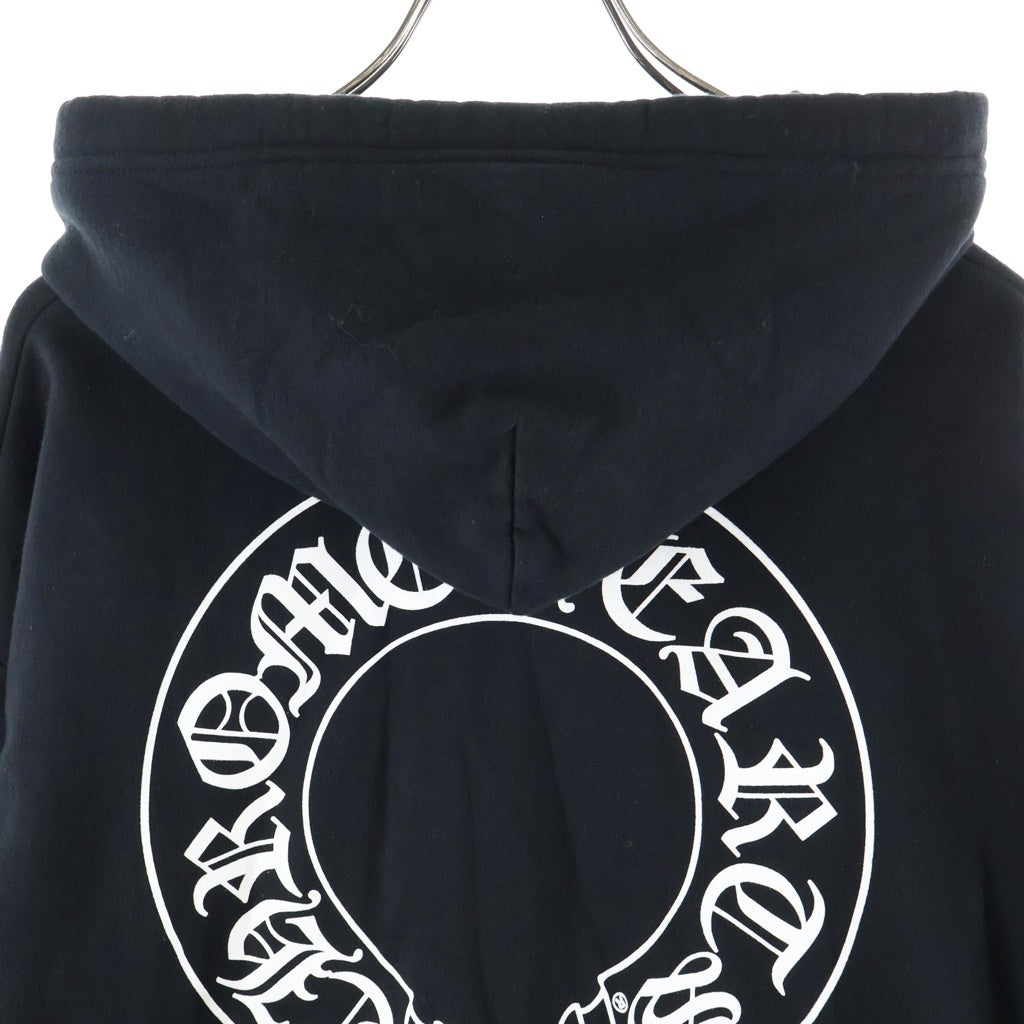 CHROME HEARTS(クロムハーツ) ホースシューバックプリント ロゴパーカー フーディー ブラック #L