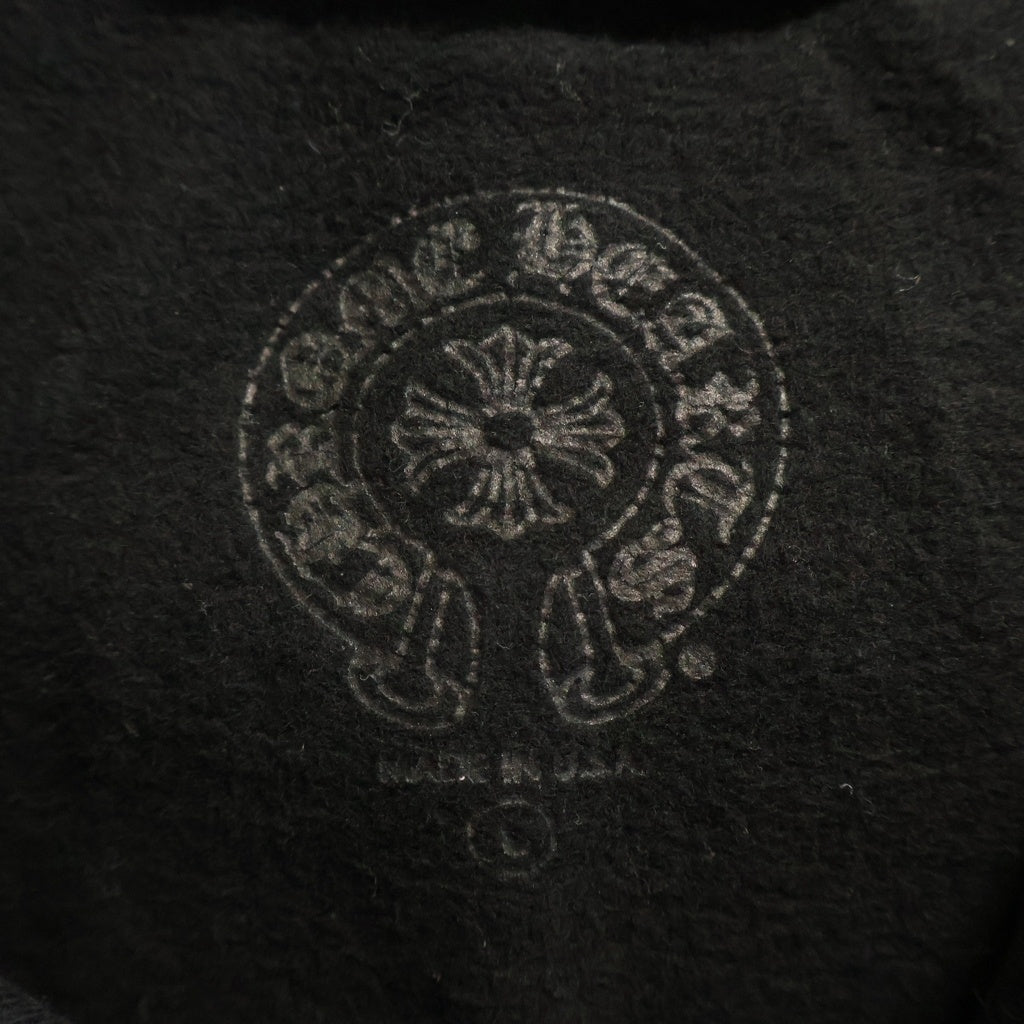 CHROME HEARTS(クロムハーツ) ホースシューバックプリント ロゴパーカー フーディー ブラック #L