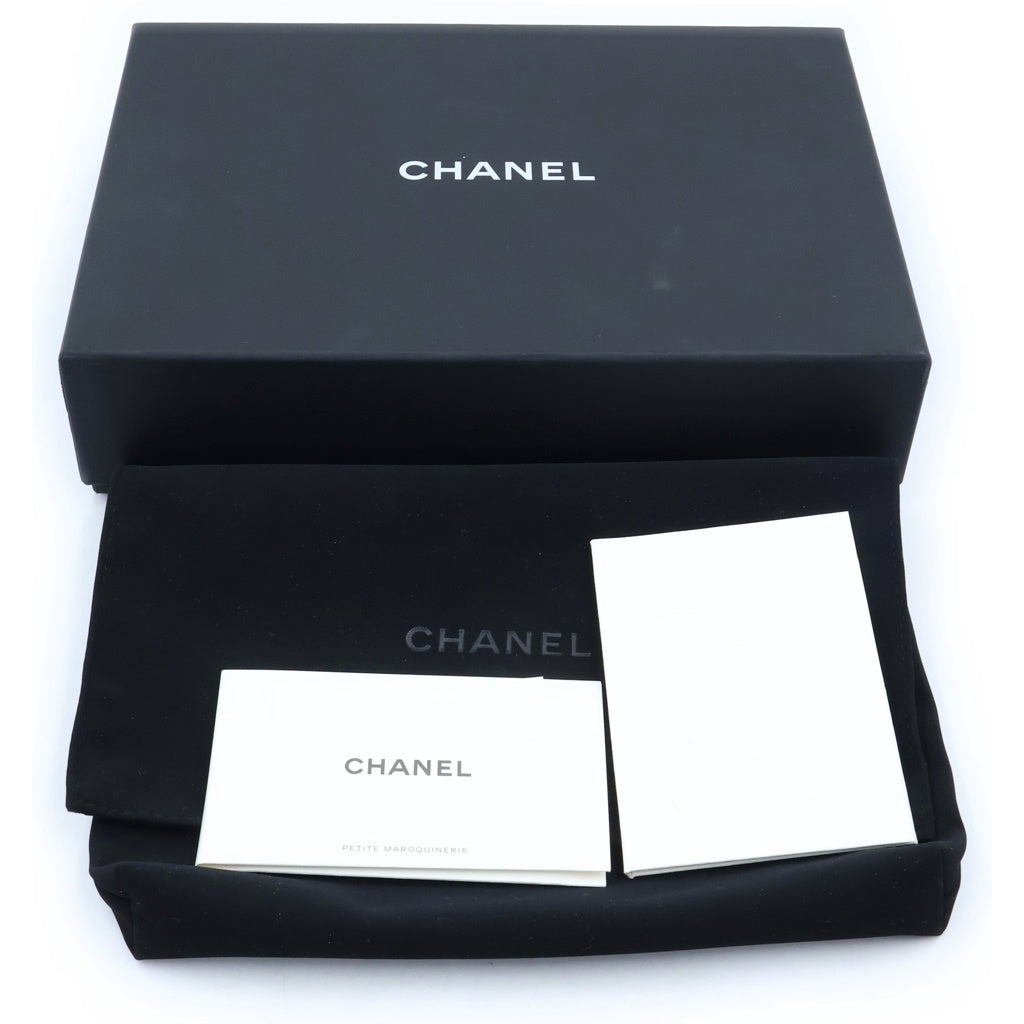 CHANEL(シャネル) チェーンウォレット フローラル柄 デニム ショルダーバッグ ポーチ ブラック AP0250 プレート レディース