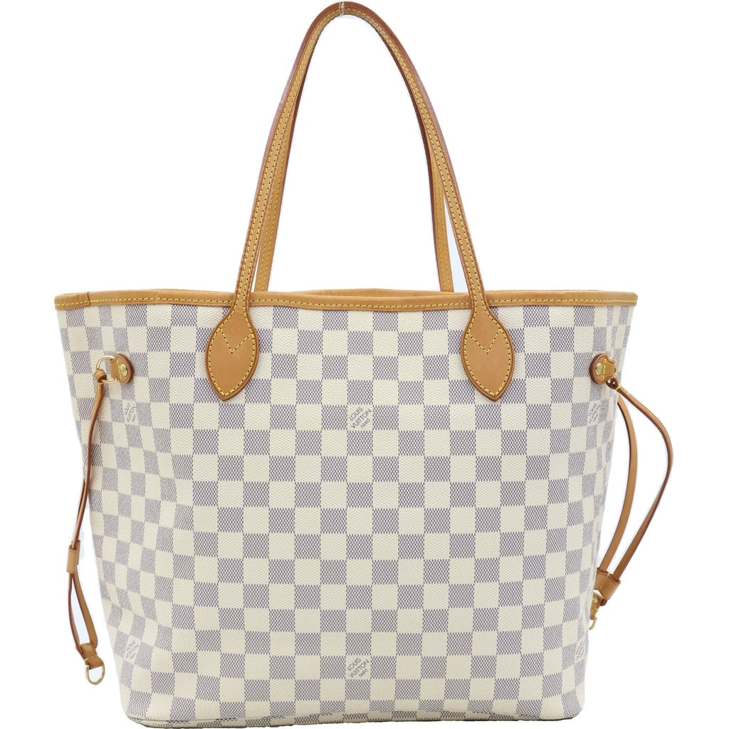 LOUIS VUITTON(ルイヴィトン) ダミエアズール ネヴァーフルMM PVC レザー トートバッグ ハンドバッグ ブラウン/ホワイト N41361 レディース
