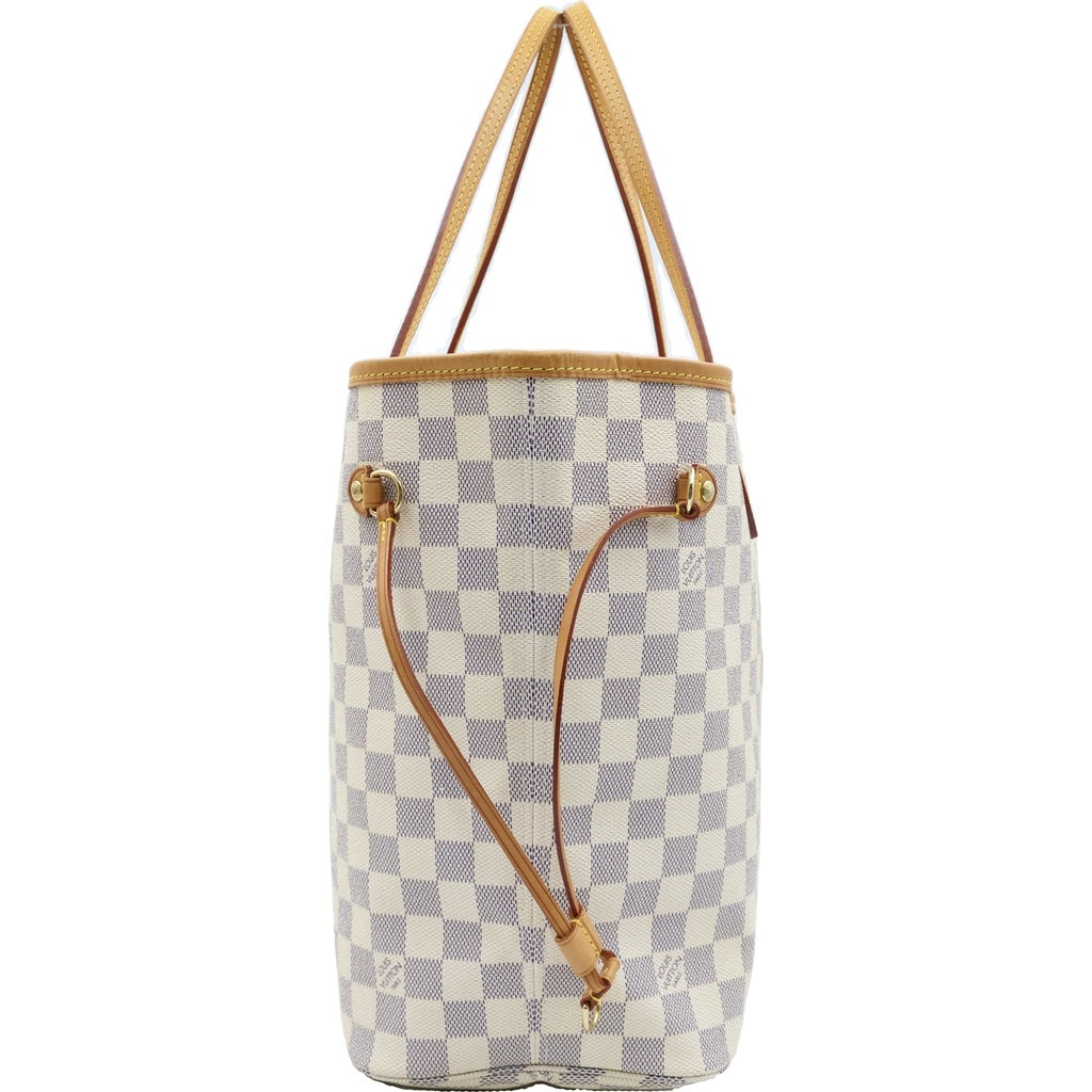 LOUIS VUITTON(ルイヴィトン) ダミエアズール ネヴァーフルMM PVC レザー トートバッグ ハンドバッグ ブラウン/ホワイト N41361 レディース