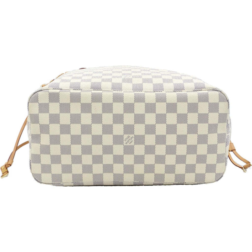 LOUIS VUITTON(ルイヴィトン) ダミエアズール ネヴァーフルMM PVC レザー トートバッグ ハンドバッグ ブラウン/ホワイト N41361 レディース