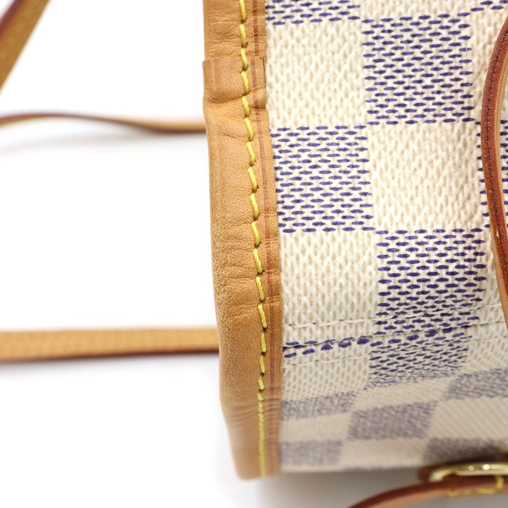 LOUIS VUITTON(ルイヴィトン) ダミエアズール ネヴァーフルMM PVC レザー トートバッグ ハンドバッグ ブラウン/ホワイト N41361 レディース