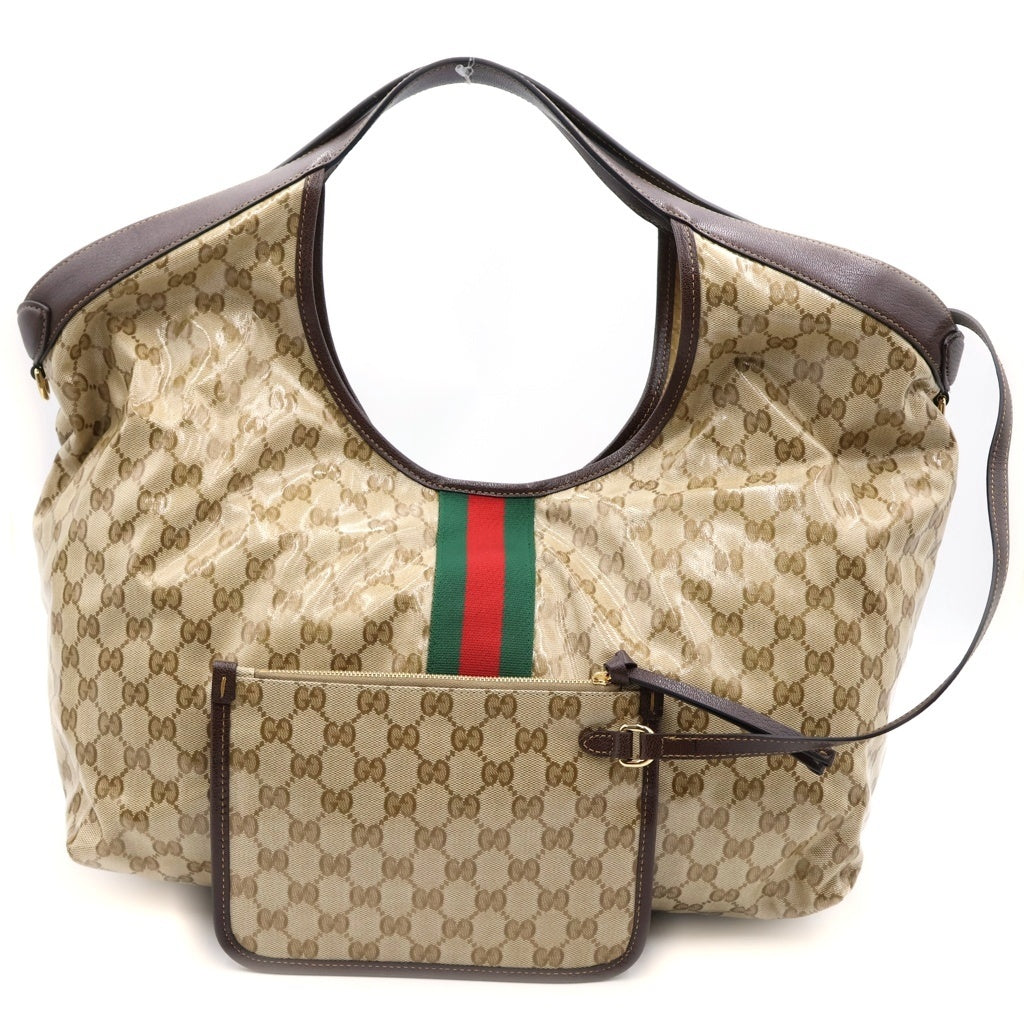 GUCCI(グッチ) ジリオ ラージ トートバッグ ハンドバッグ ベージュ キャンバス×PVC 853971 レディース
