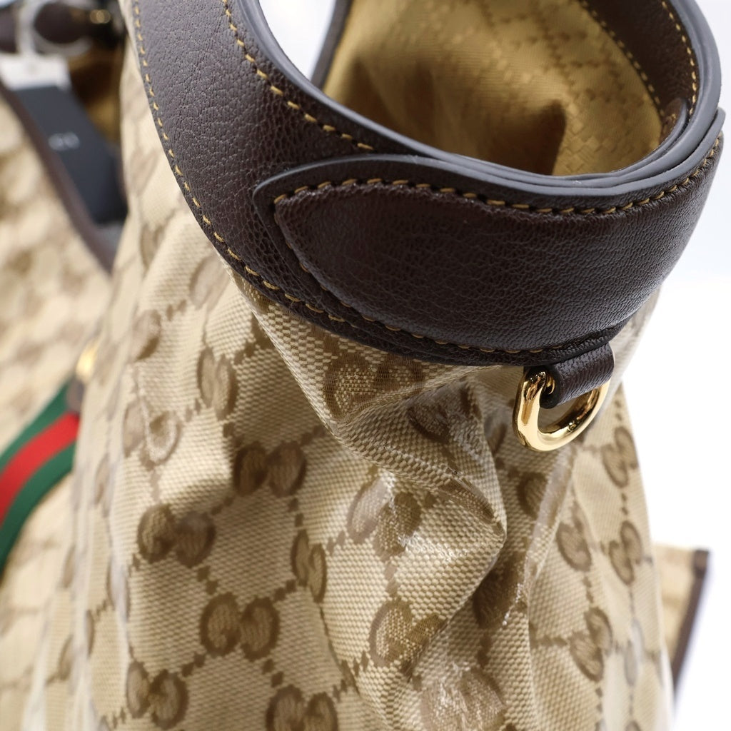 GUCCI(グッチ) ジリオ ラージ トートバッグ ハンドバッグ ベージュ キャンバス×PVC 853971 レディース