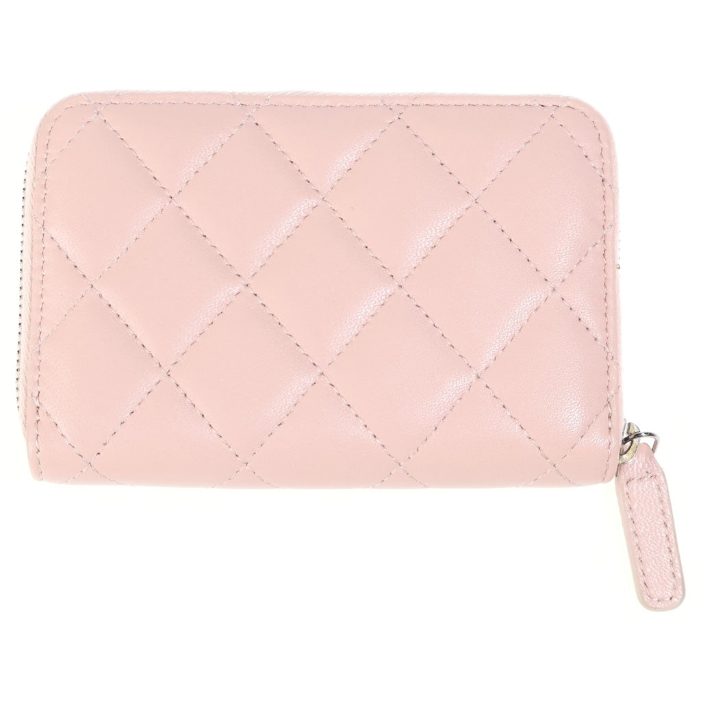 CHANEL(シャネル) マトラッセ ココマークスター コインパース ミニ財布 ウォレット ピンク ラムスキン AP3728 シルバー金具 レディース