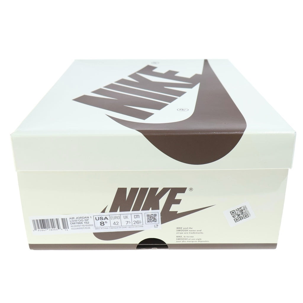 NIKE(ナイキ) ×TRAVIS SCOTT トラヴィススコット JORDAN1 LOW OG SP REVERSE MOCHA エアジョーダン1 リバースモカ ローカットスニーカー ホワイト/ベージュ US8.5/26.5cm DM7866