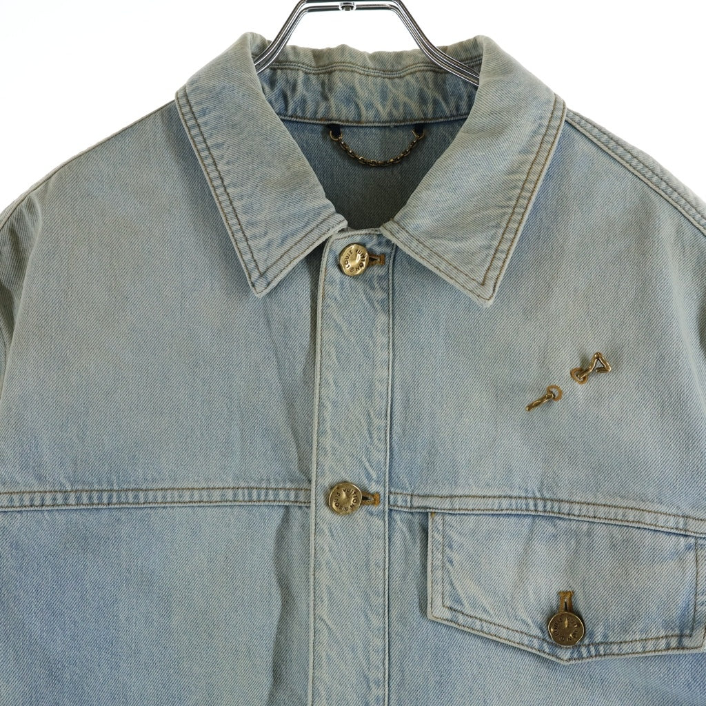 LOUIS VUITTON(ルイヴィトン) DENIM SS SHIRT DNA デニムショートスリーブシャツ コットン 半袖 シャツジャケット #S ブルー RM212Q EU6 HLS50W