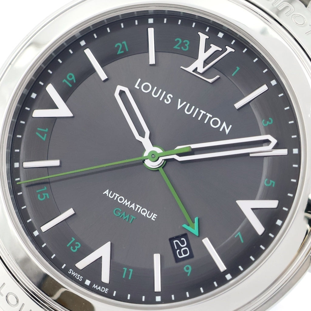 LOUIS VUITTON(ルイヴィトン) フィフティ・ファイブ GMT アントラシット グレー文字盤 SS/AT ステンレス オートマ 自動巻き 腕時計 Q6D300