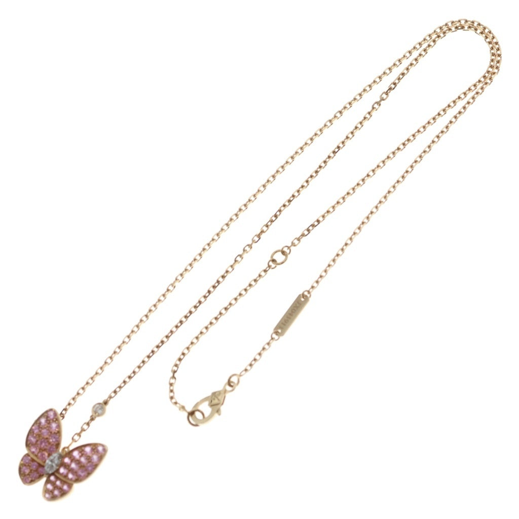 Van Cleef & Arpels(ヴァンクリーフアンドアーペル) ドゥ パピヨン ピンクサファイア×ダイヤ ネックレス Au750 K18 ピンクゴールド VCAR03M200 レディース