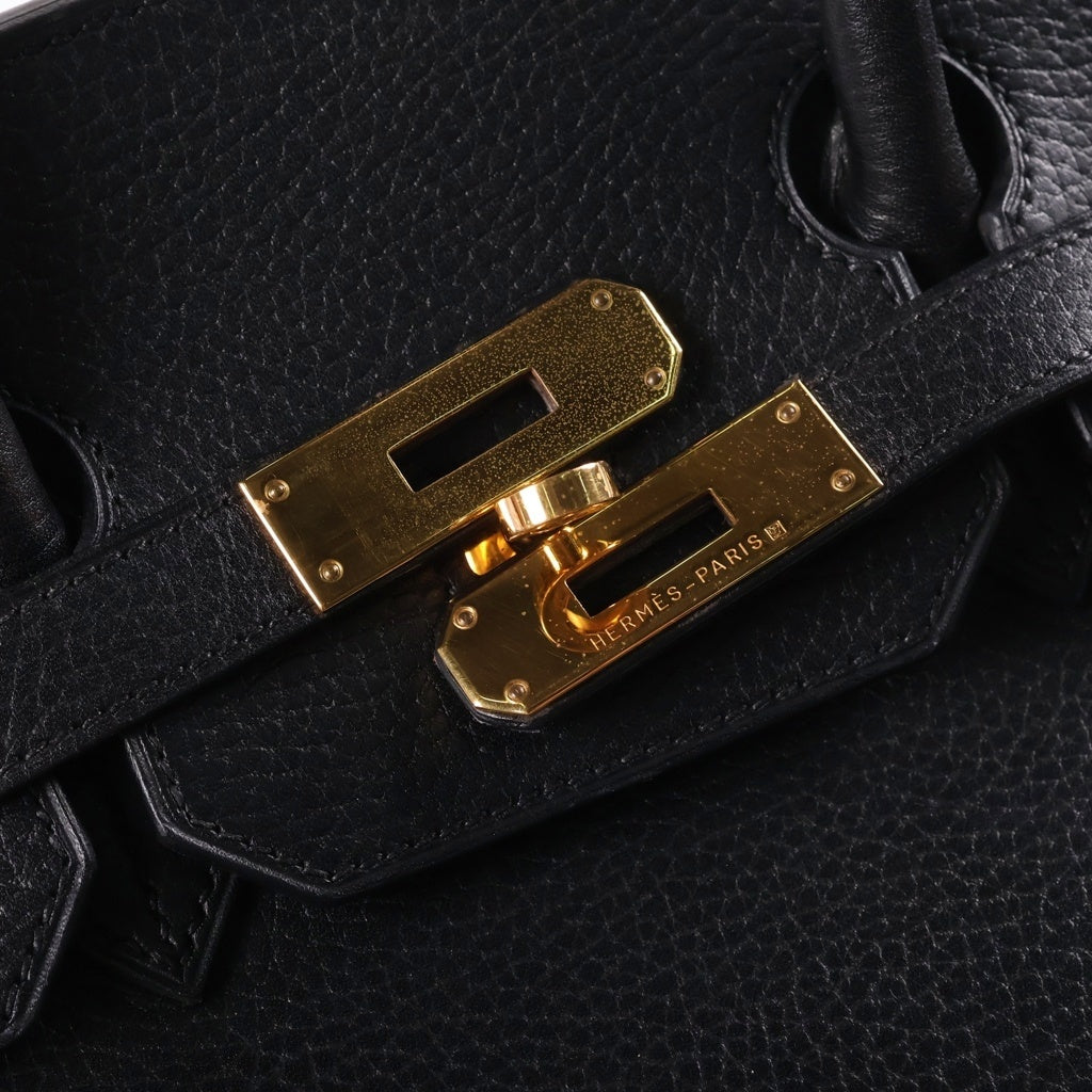HERMES(エルメス) バーキン35 ハンドバッグ ブラックアルデンヌ ゴールド金具 □F刻印 レディース