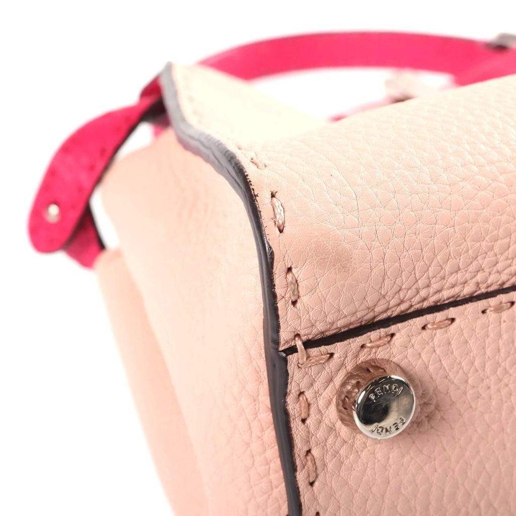 FENDI(フェンディ) ピーカブー セレリア ミニ 2WAYハンドバッグ ショルダーバッグ バイカラー ピンク レザー 8BN244 シルバー金具 レディース