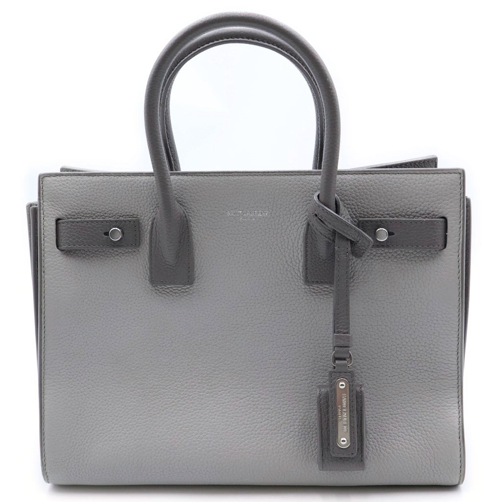 SAINT LAURENT PARIS(サンローランパリ) ベイビーサックドジュール 2WAYハンドバッグ ショルダーバッグ グレー レザー 477477 シルバー金具 レディース