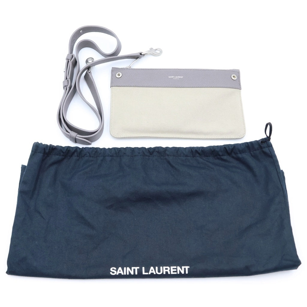 SAINT LAURENT PARIS(サンローランパリ) ベイビーサックドジュール 2WAYハンドバッグ ショルダーバッグ グレー レザー 477477 シルバー金具 レディース