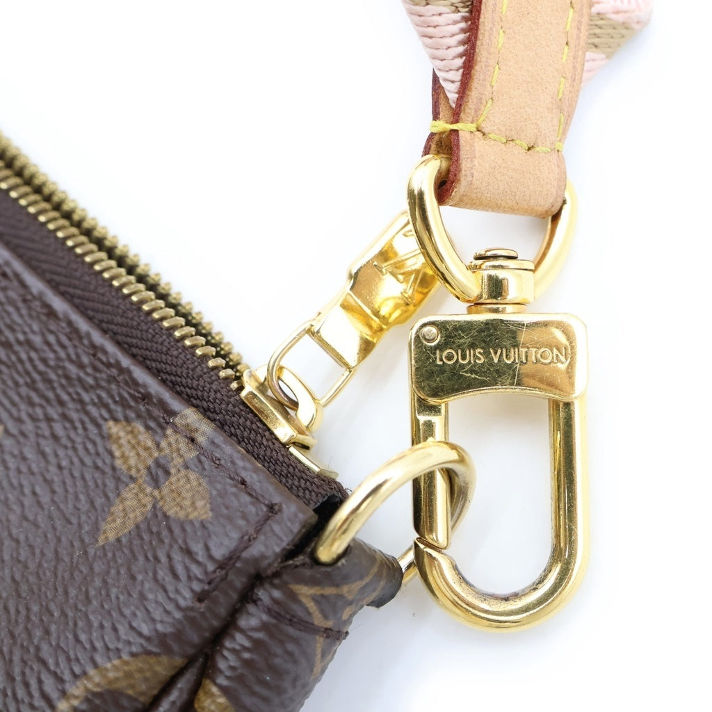LOUIS VUITTON(ルイヴィトン) モノグラム ミュルティ・ポシェット・アクセソワール ショルダーバッグ ブラック×ピンク レザー×PVC M44840 ゴールド金具 レディース