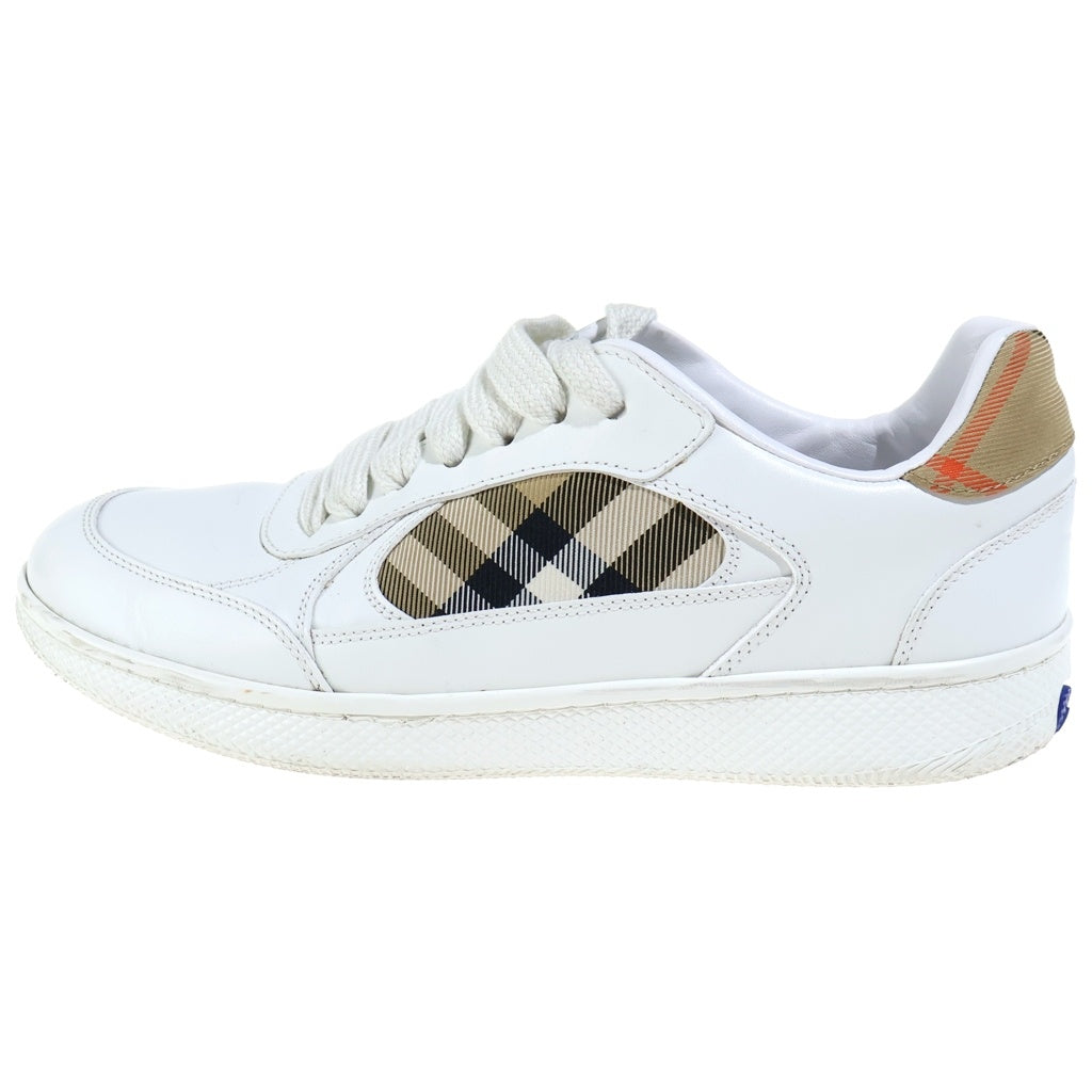 BURBERRY(バーバリー) terrace' チェックプリント入りブレンドツイルレースアップスニーカー