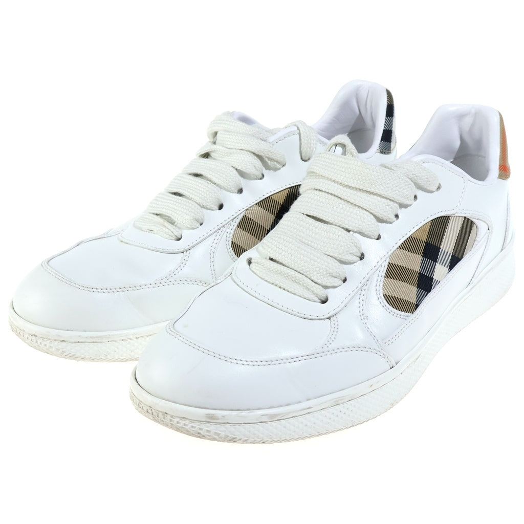 BURBERRY(バーバリー) terrace' チェックプリント入りブレンドツイルレースアップスニーカー