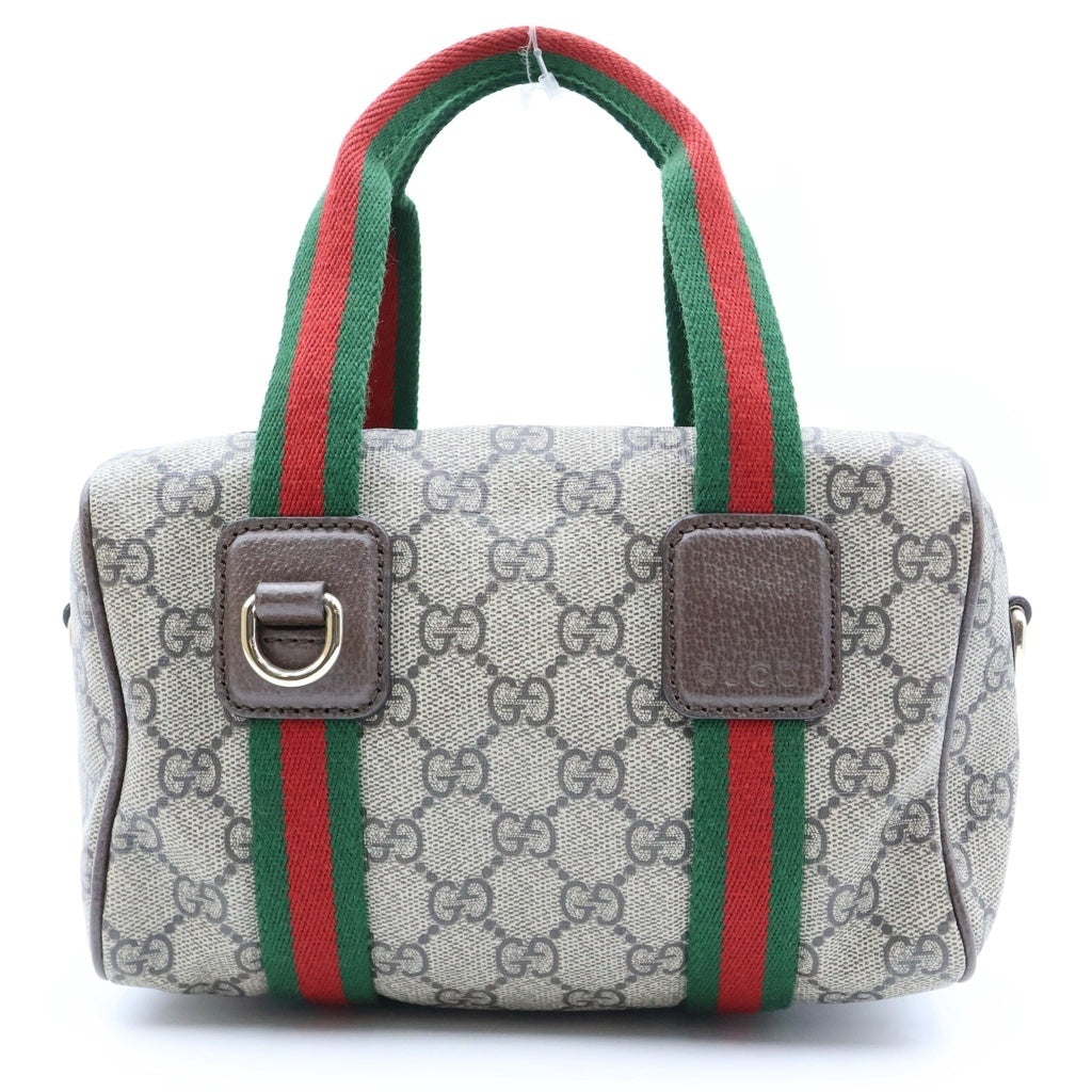 GUCCI(グッチ) オフィディア シェリーライン ボストンバッグ ハンドバッグ ショルダーバッグ 2WAY ベージュ×ブラウン PVC×レザー 859975 レディース