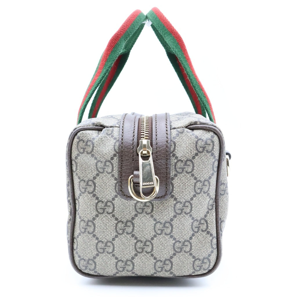 GUCCI(グッチ) オフィディア シェリーライン ボストンバッグ ハンドバッグ ショルダーバッグ 2WAY ベージュ×ブラウン PVC×レザー 859975 レディース