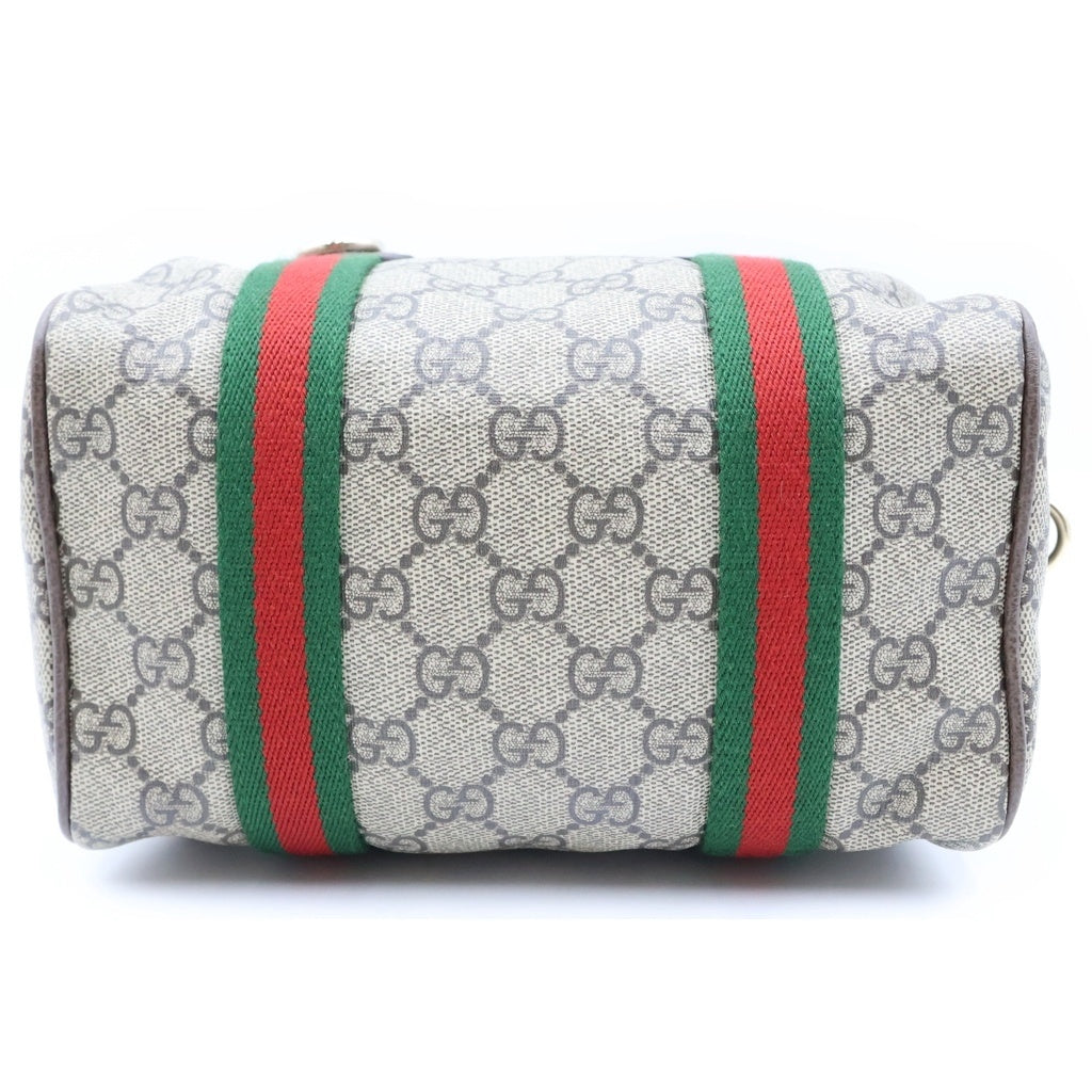 GUCCI(グッチ) オフィディア シェリーライン ボストンバッグ ハンドバッグ ショルダーバッグ 2WAY ベージュ×ブラウン PVC×レザー 859975 レディース