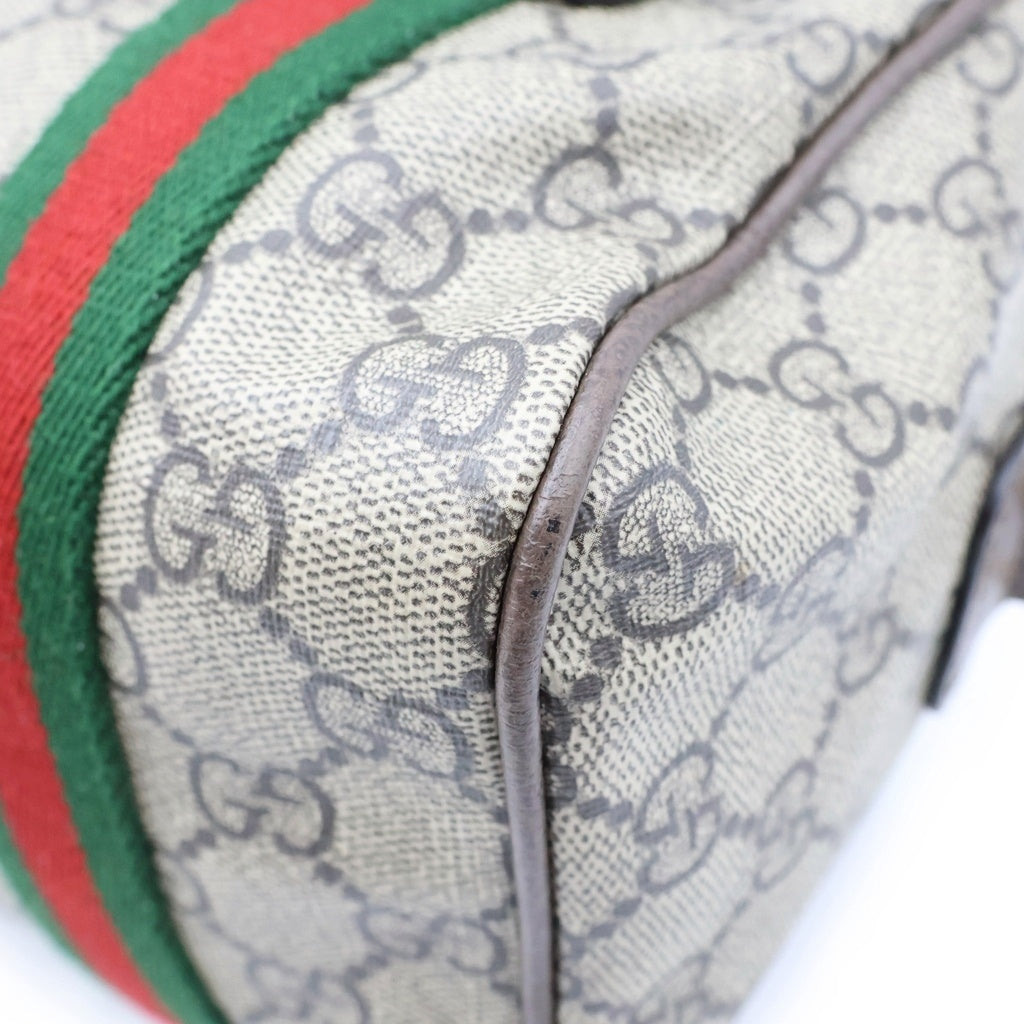 GUCCI(グッチ) オフィディア シェリーライン ボストンバッグ ハンドバッグ ショルダーバッグ 2WAY ベージュ×ブラウン PVC×レザー 859975 レディース