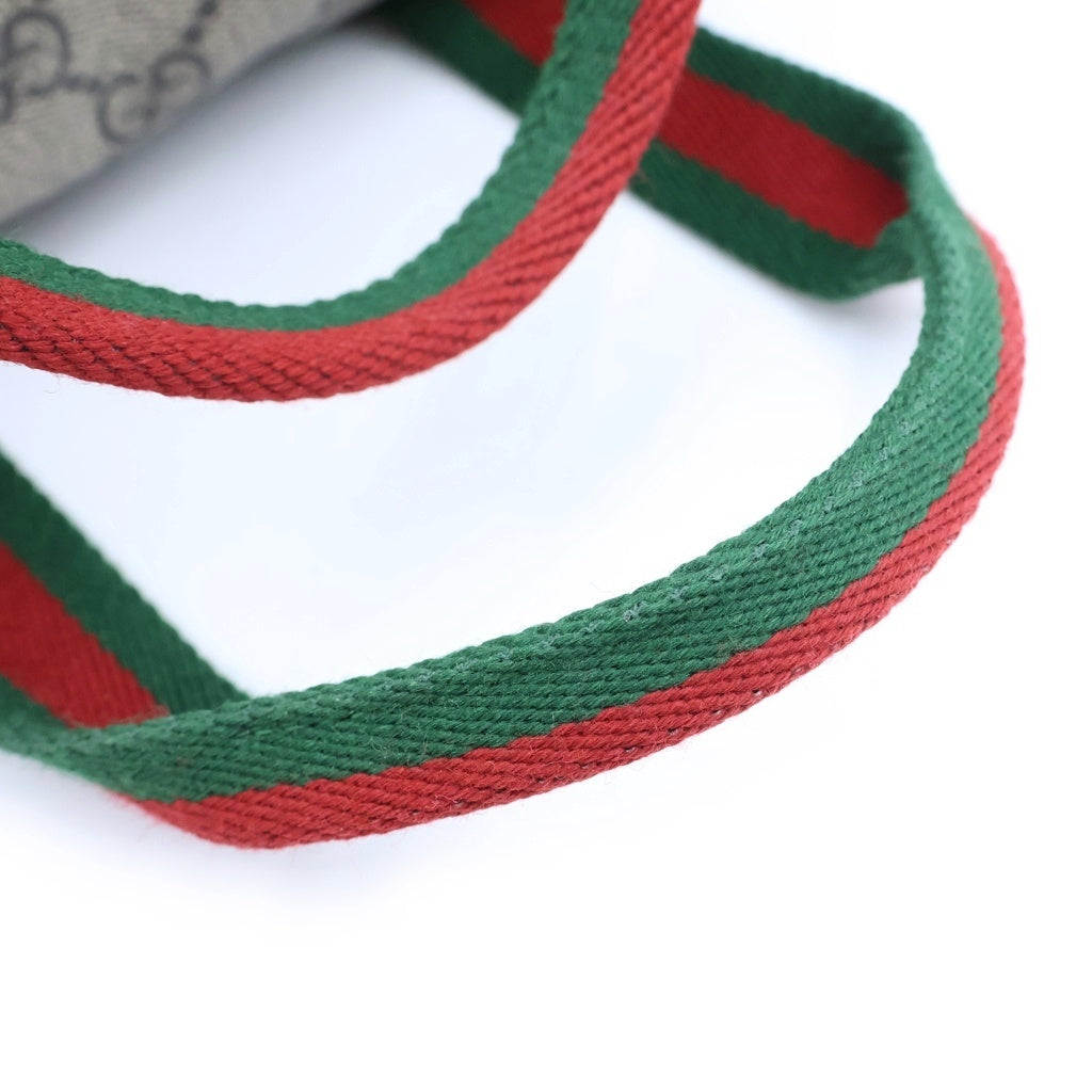 GUCCI(グッチ) オフィディア シェリーライン ボストンバッグ ハンドバッグ ショルダーバッグ 2WAY ベージュ×ブラウン PVC×レザー 859975 レディース