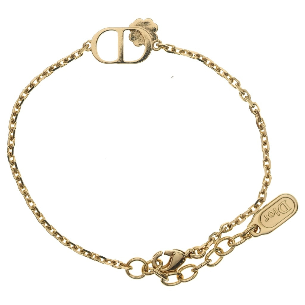 Christian Dior(クリスチャンディオール) CDガーデン ロゴ クローバー ブレスレット チェーン ゴールド レディース