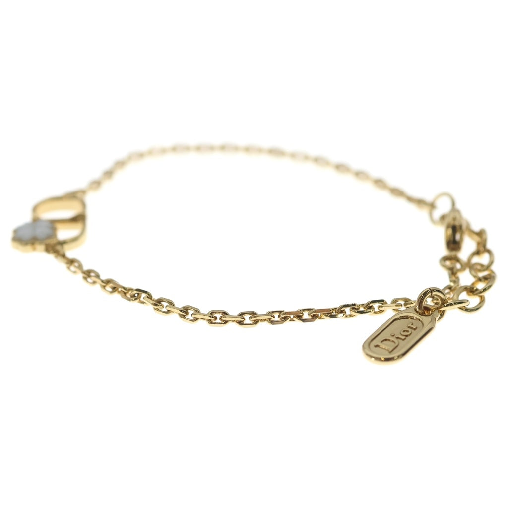 Christian Dior(クリスチャンディオール) CDガーデン ロゴ クローバー ブレスレット チェーン ゴールド レディース