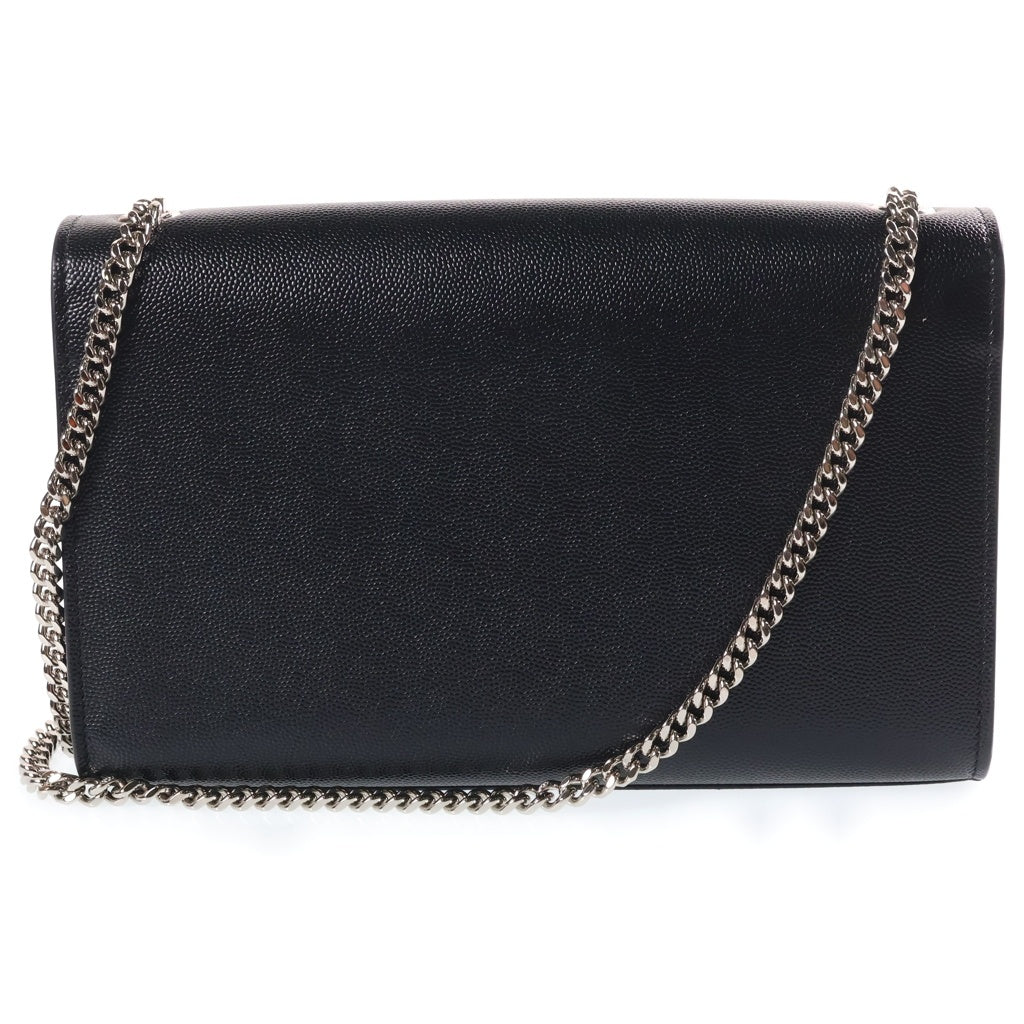 SAINT LAURENT PARIS(サンローランパリ) ケイト ミディアム チェーンショルダーバッグ ブラック キャビアスキン シルバー金具 364021 レディース