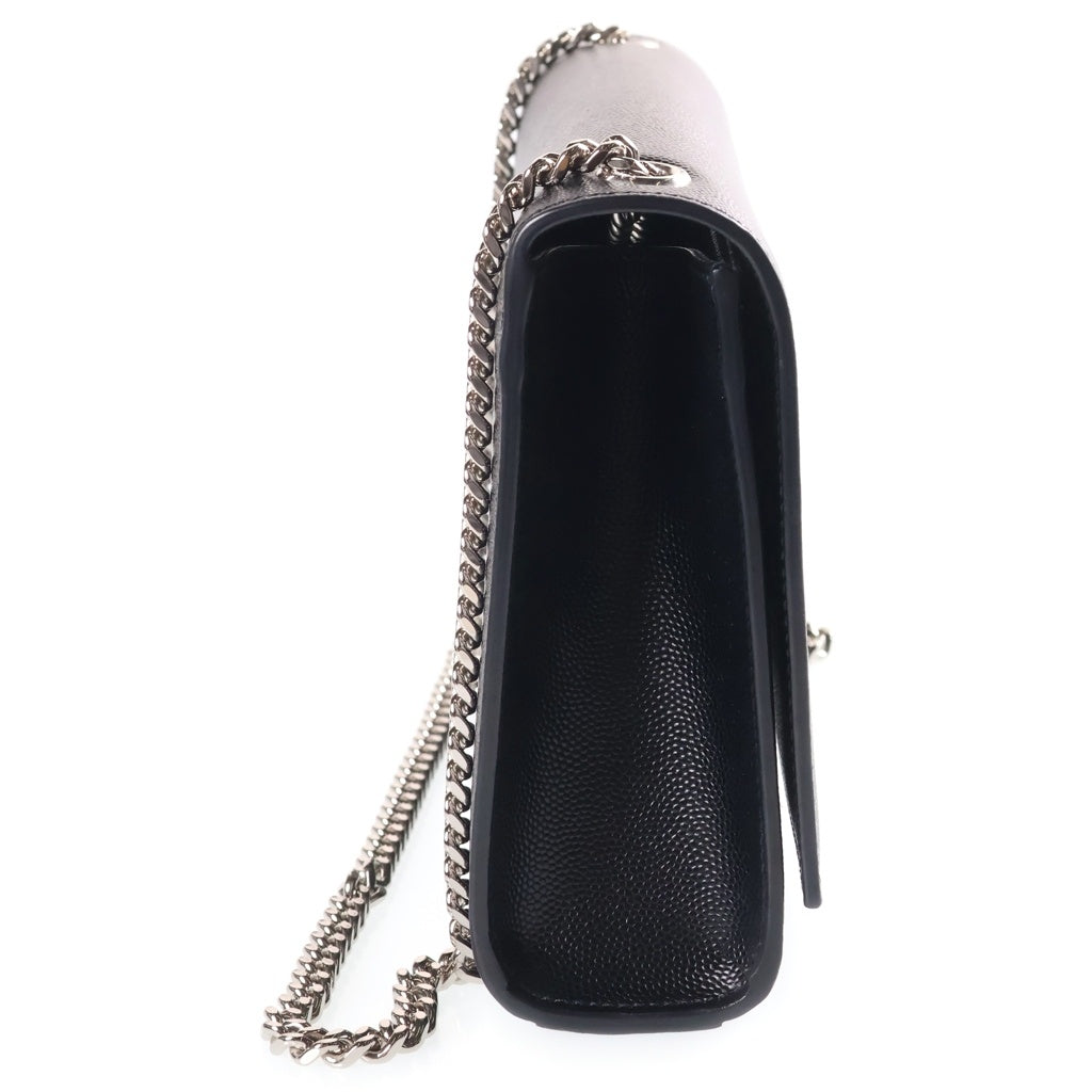 SAINT LAURENT PARIS(サンローランパリ) ケイト ミディアム チェーンショルダーバッグ ブラック キャビアスキン シルバー金具 364021 レディース