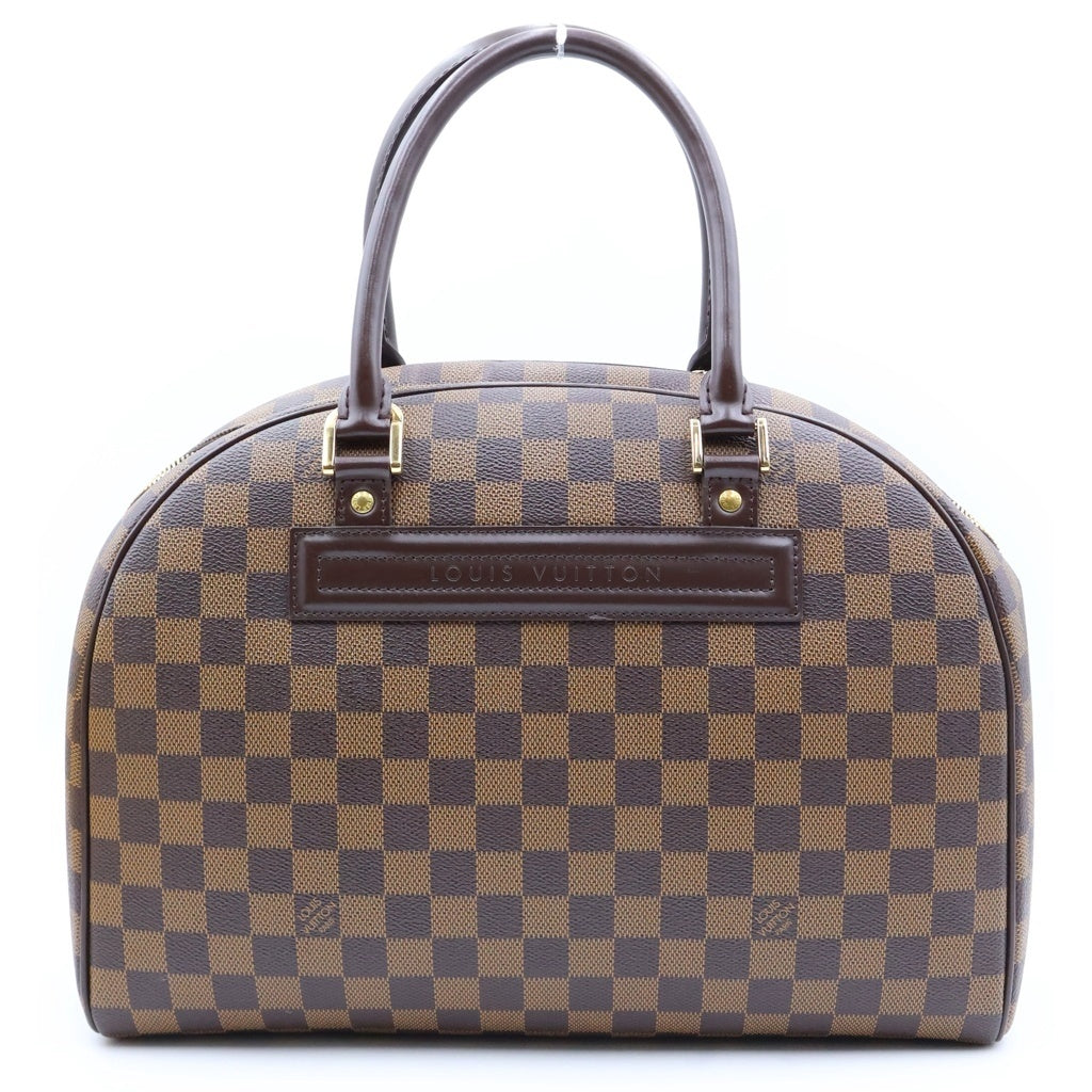 LOUIS VUITTON(ルイヴィトン) ダミエ ノリータ ハンドバッグ ブラウン レザー×PVC N41455 ゴールド金具 レディース