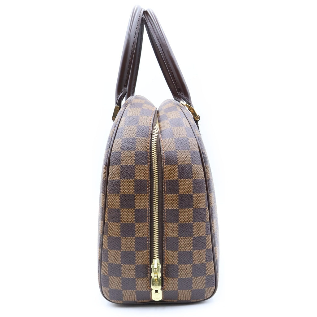 LOUIS VUITTON(ルイヴィトン) ダミエ ノリータ ハンドバッグ ブラウン レザー×PVC N41455 ゴールド金具 レディース