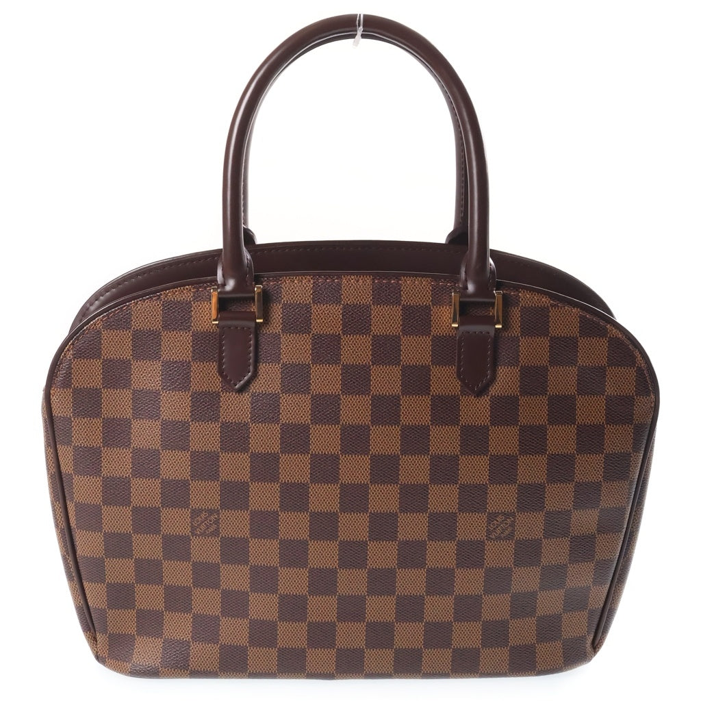 LOUIS VUITTON(ルイヴィトン) ダミエ サリア オリゾンタル ハンドバッグ ブラウン レザー×PVC N51282 ゴールド金具 レディース