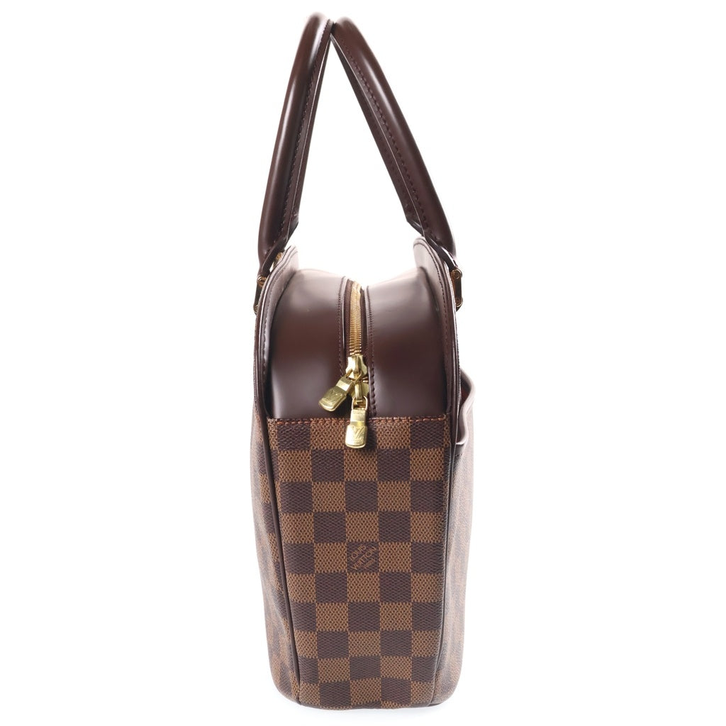 LOUIS VUITTON(ルイヴィトン) ダミエ サリア オリゾンタル ハンドバッグ ブラウン レザー×PVC N51282 ゴールド金具 レディース